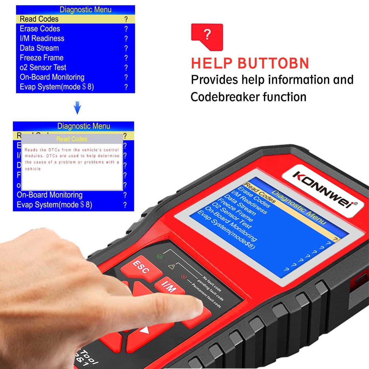 KW850 OBD2 CAN BUS Code Reader Car Engine Fault Code Detector Scanner